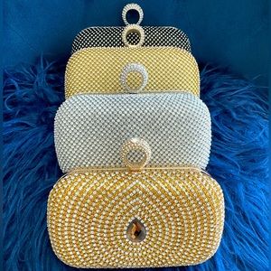 NEW EVENING CLUTCH BAG PURSE Prom (gold, silver, black or gold design)